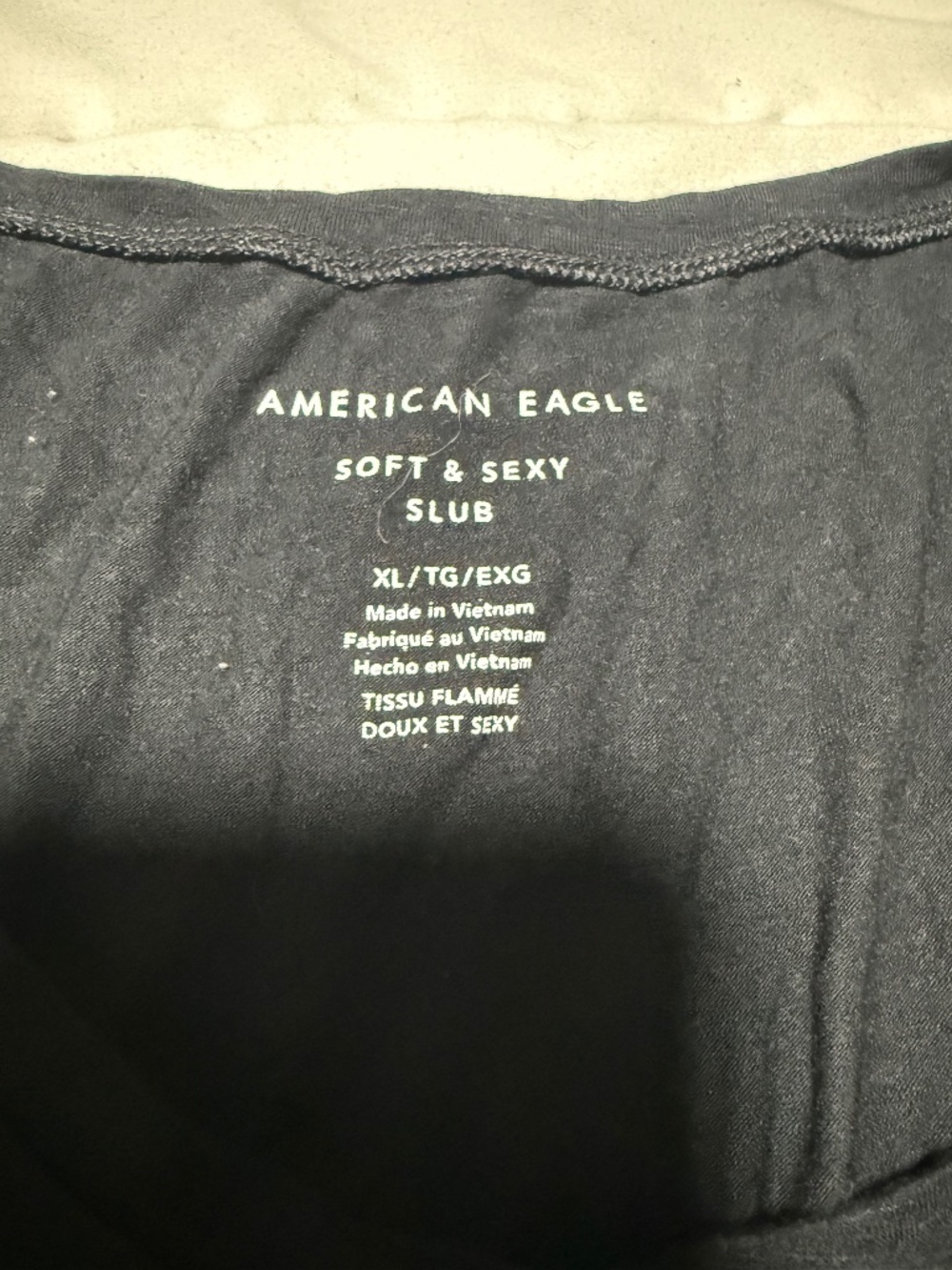 American Eagle Soft & Sexy Slub Black Sleeveless Scoop Neck T-Shirt XL